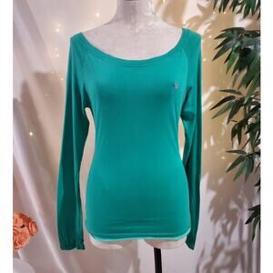 Vtg Abercrombie & Fitch Y2K 00s Boat Neck Layer Top Size M Twilight Bella Swan